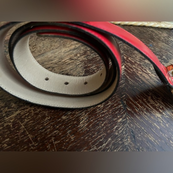 Anne Klein Cream Leather Belt - Picture 3 of 7